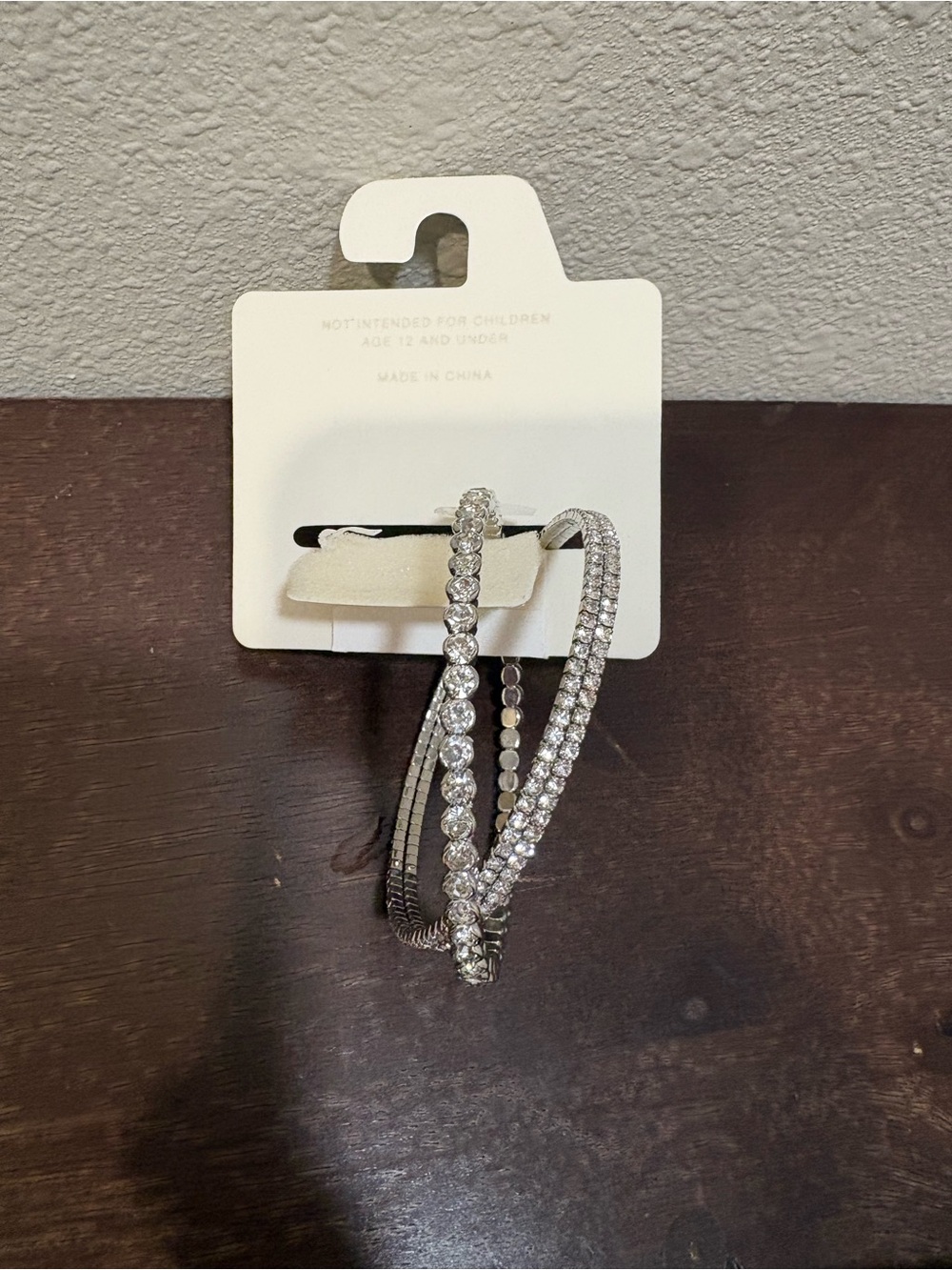 Silver Crystal Multi-Row Bracelet Adjustable